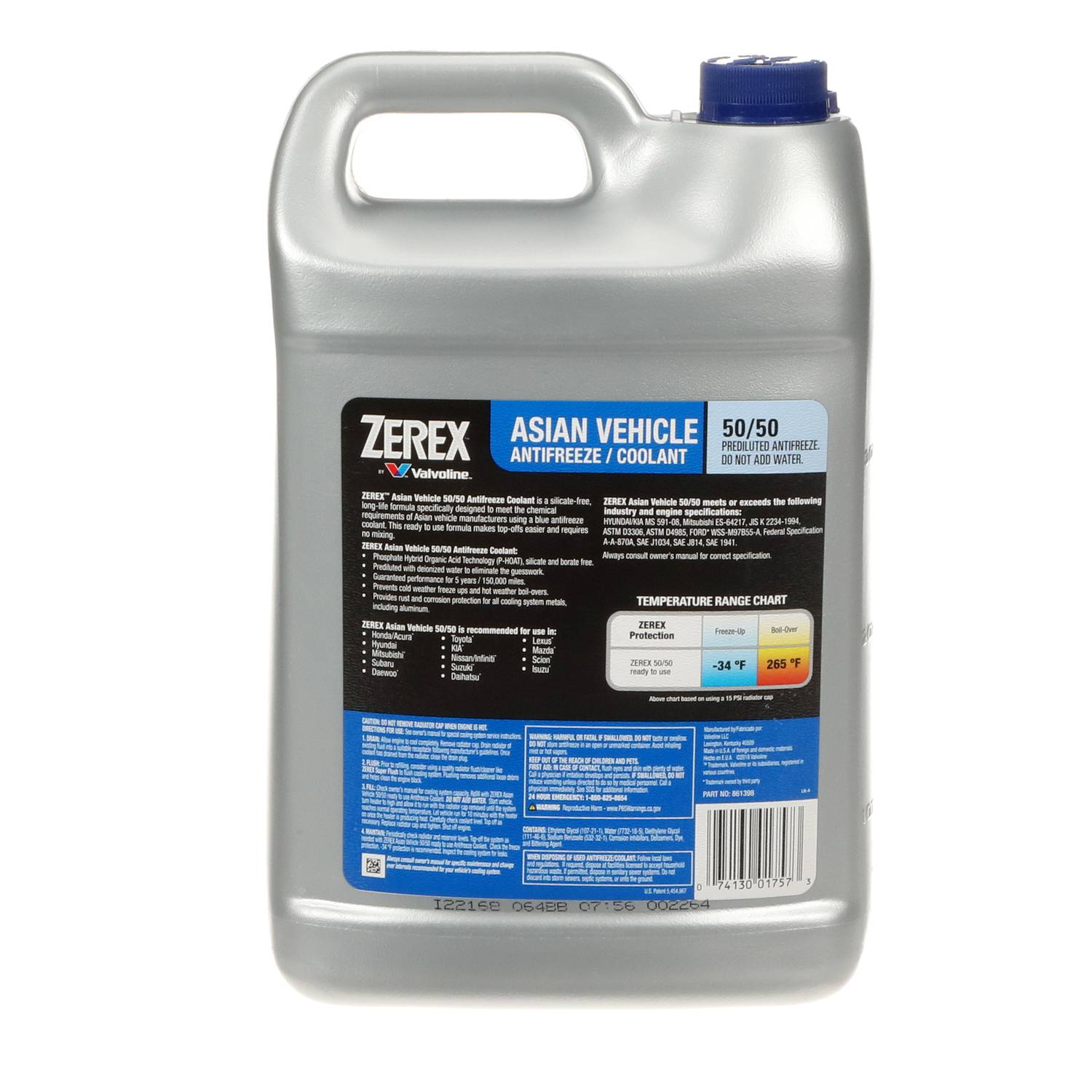 Zerex 1 Gallon Blue Pre-Mixed Antifreeze/Coolant 861398 | O'Reilly