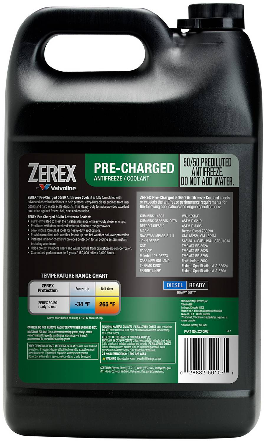 Zerex 1 Gallon Green Pre-Mixed Antifreeze/Coolant ZXPCRU1 | O