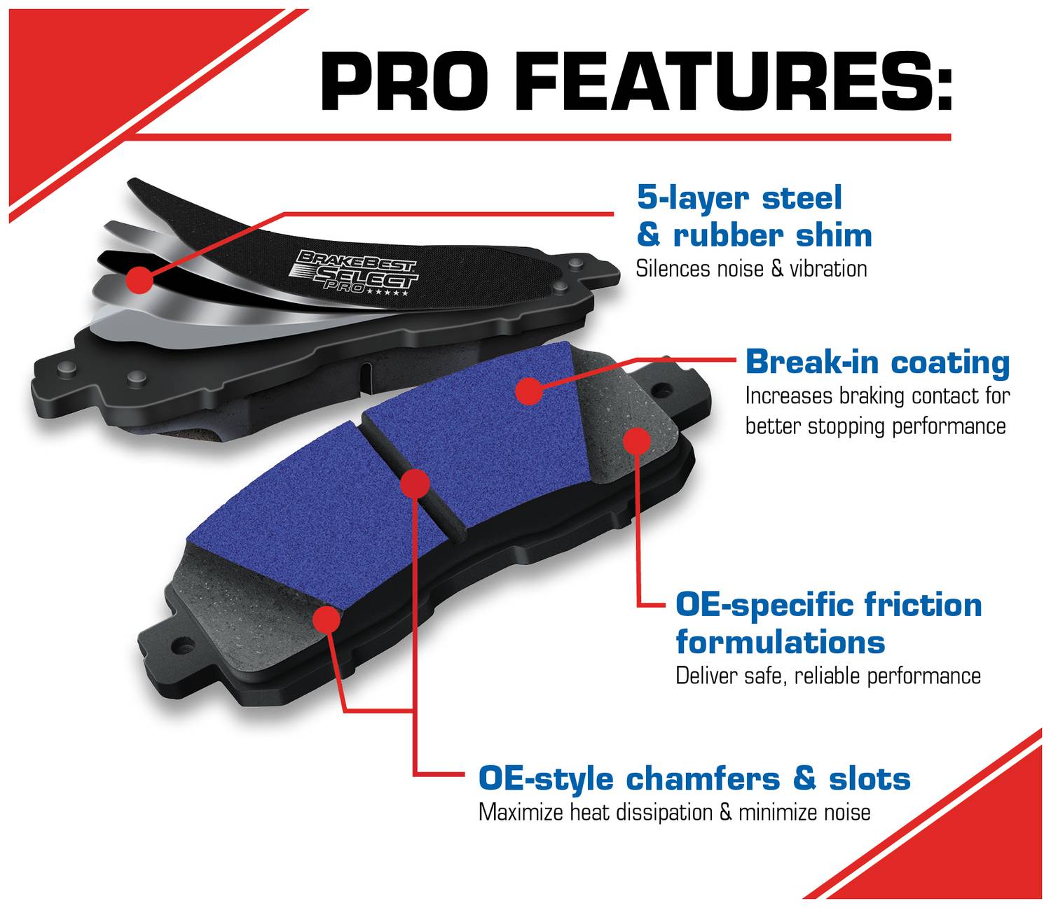 BrakeBest Select Pro Rear Ceramic Brake Pads SPC2233 | O'Reilly