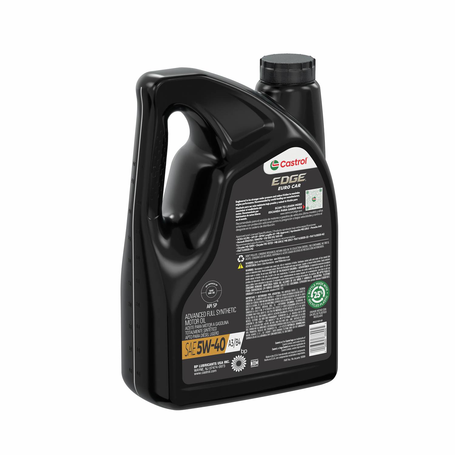Castrol Edge Full Synthetic Motor Oil 5W-40 5 Quart SYN5405QT | O