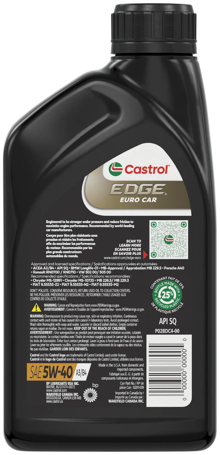 Castrol Edge Full Synthetic Motor Oil 5W-40 1 Quart EDGE540 | O