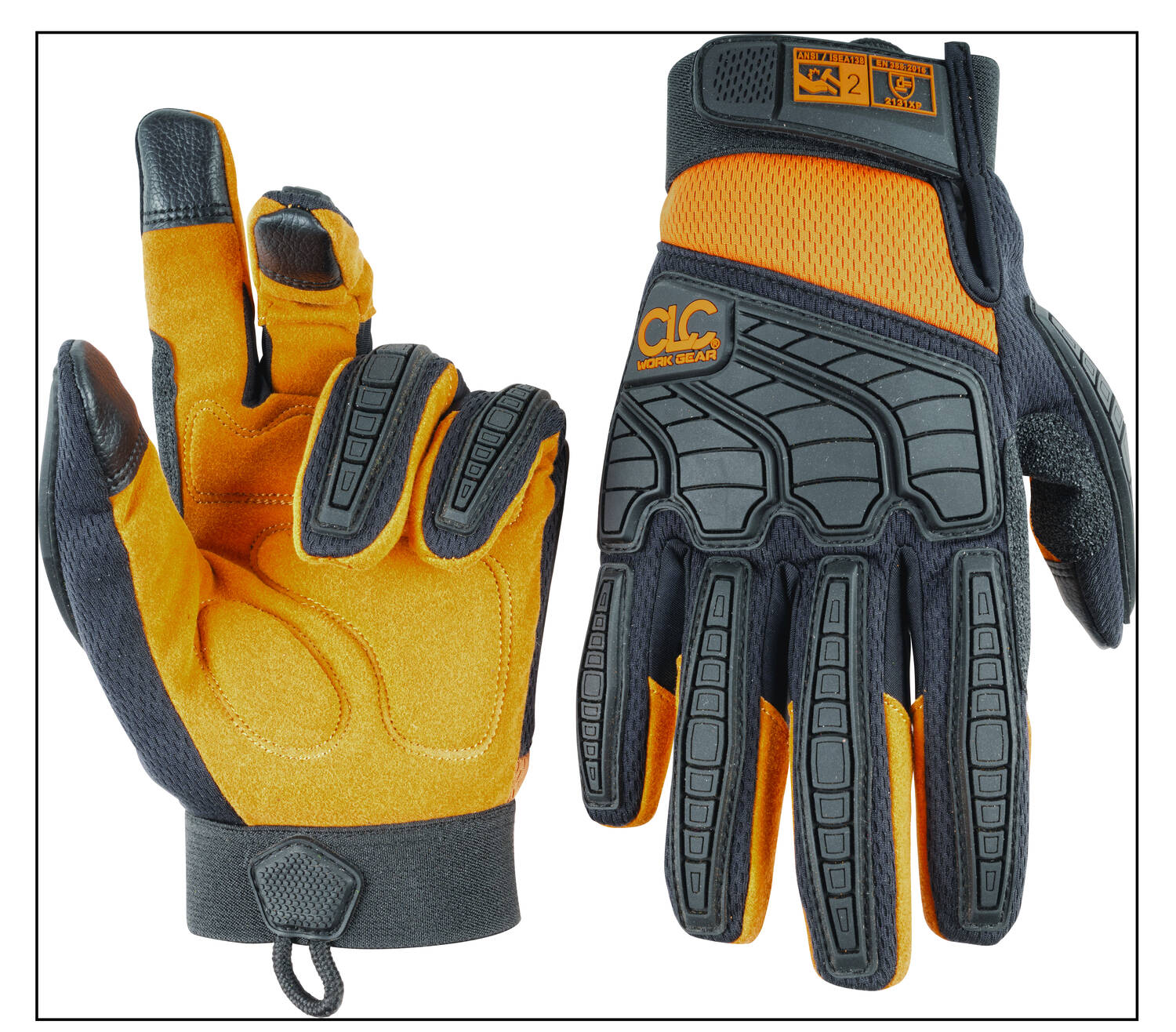 Custom Leathercraft X-Large Black, Orange High Dexterity Work