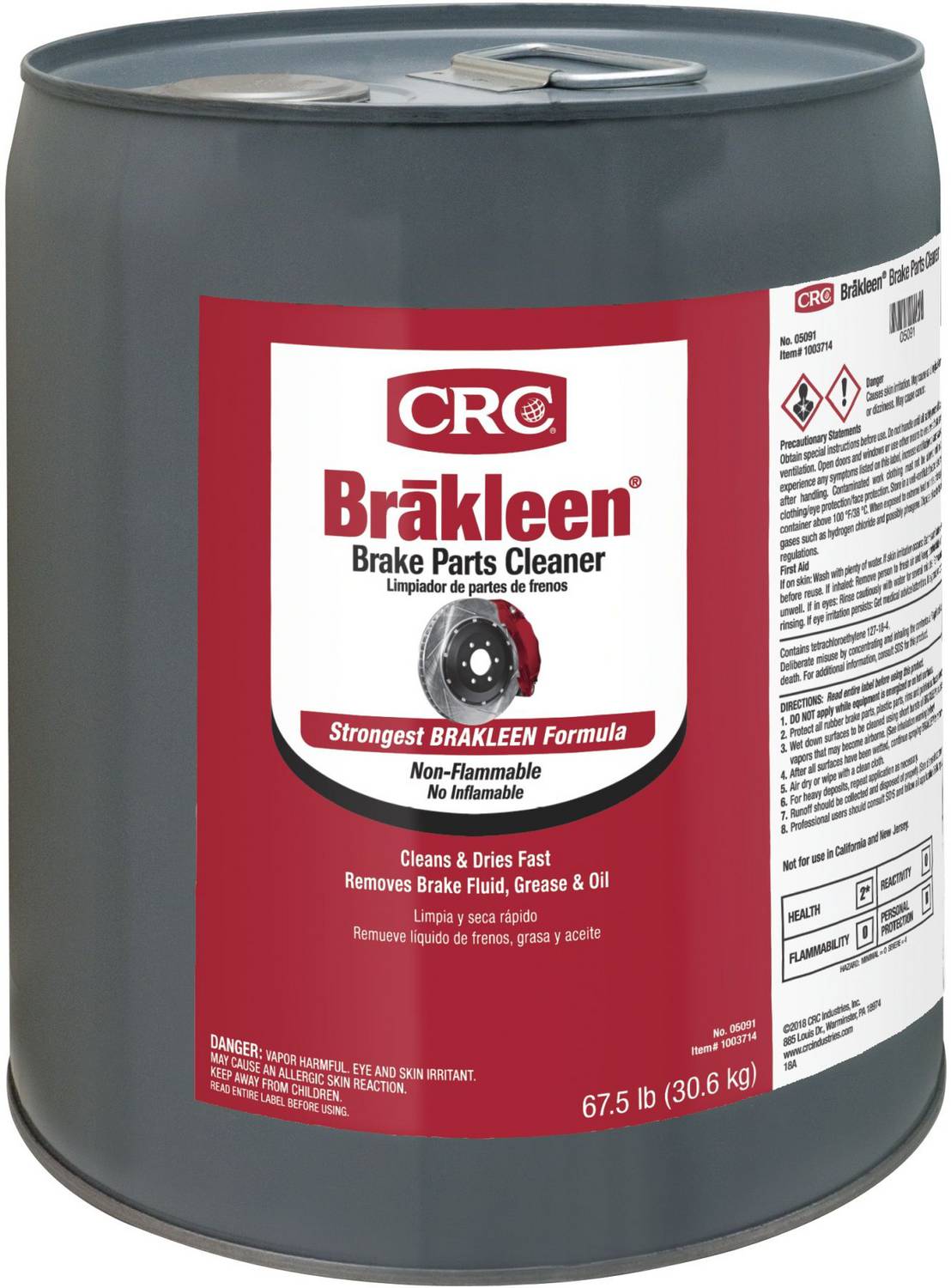 CRC Brakleen Brake Cleaner - Gallon Size For Automotive & Industrial Cleaning-917760