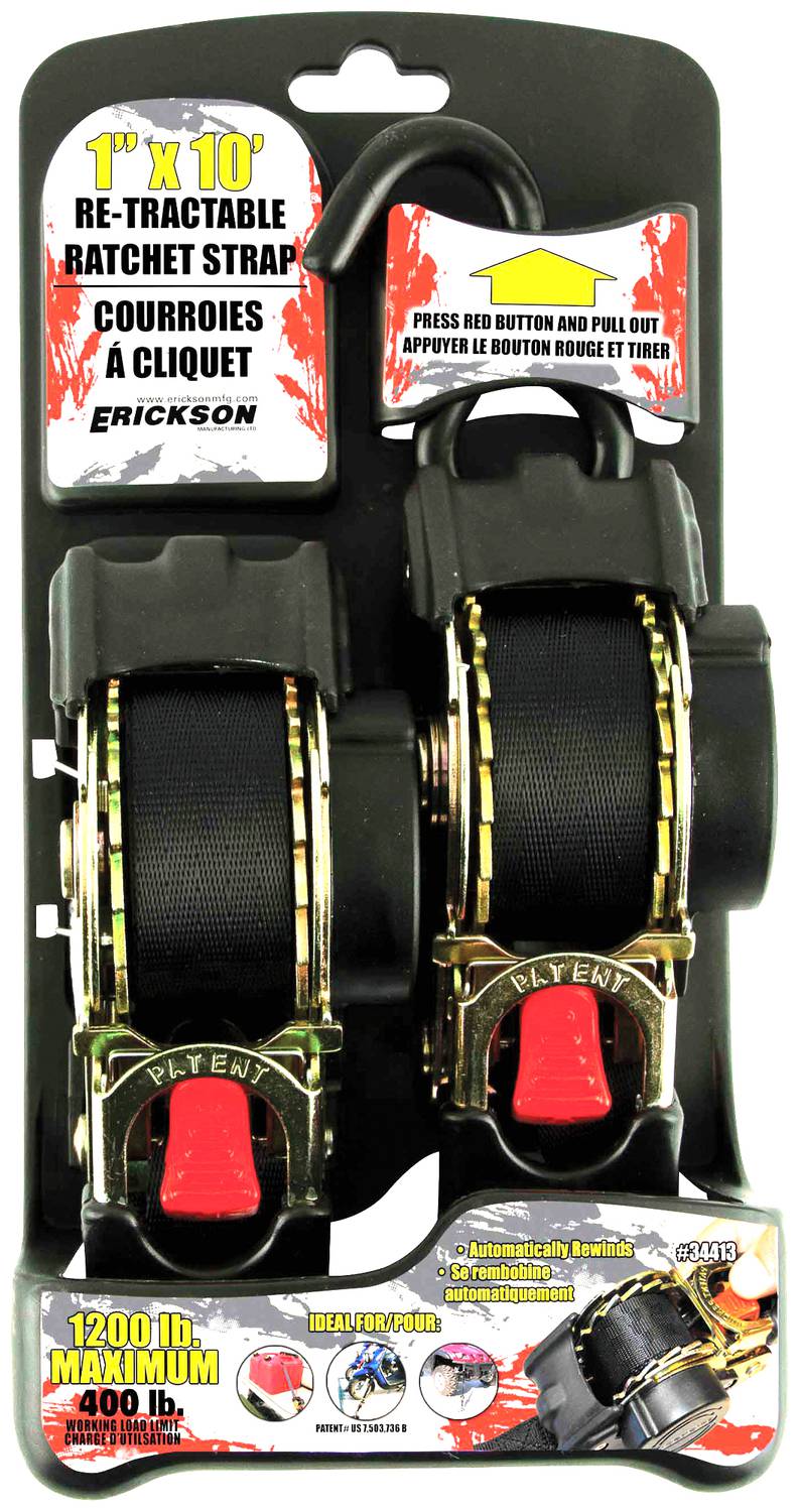 Erickson Manufacturing Re-Tractable Ratchet Straps 34415 | O