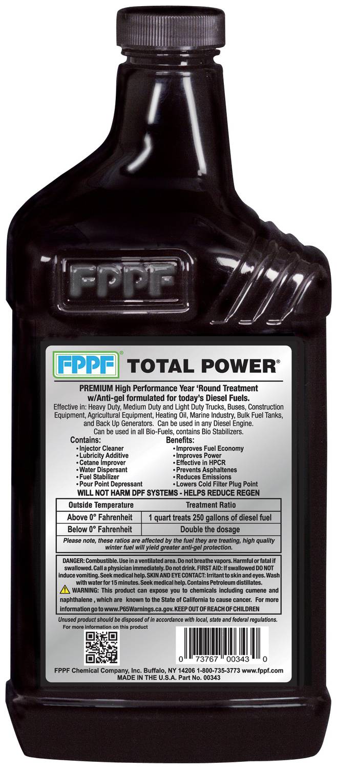 FPPF Total Power 1 Quart Diesel Additive 00343 | O'Reilly Auto Parts