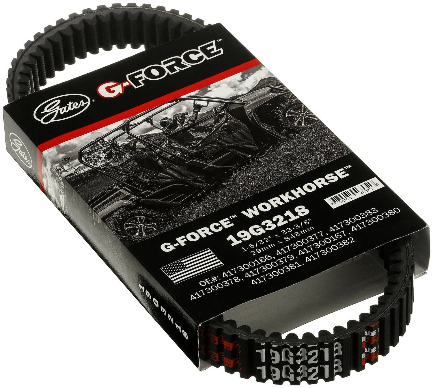 Gates G-Force CVT Belt 1-3/16 Inch x 33-3/8 Inch 19G3218 | O