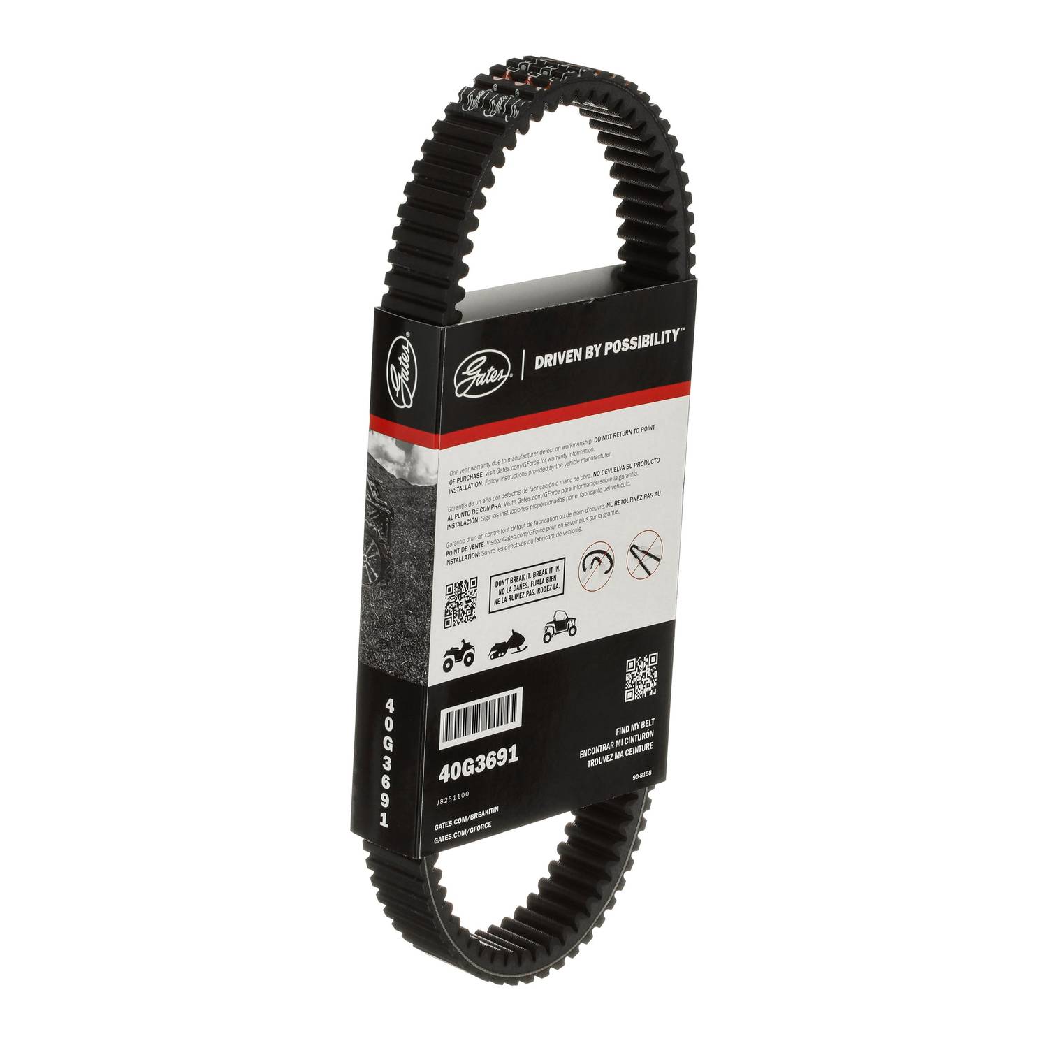 Gates G-Force CVT Belt 1-3/8 Inch x 38-1/8 Inch 40G3691 | O