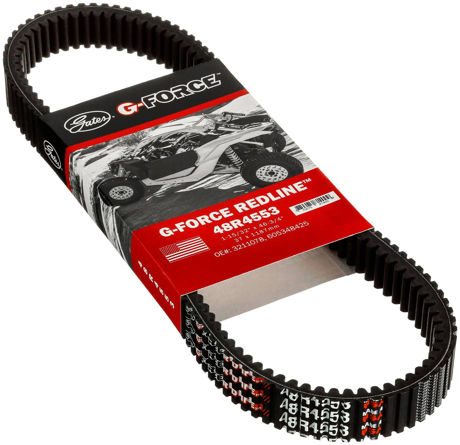 Gates G-Force Redline CVT Belt 1-3/8 Inch x 45-1/2 Inch 48R4553 Gates G-Force Redline CVT Belt 1-3/8 Inch x 45-1/2 Inch 48R4553