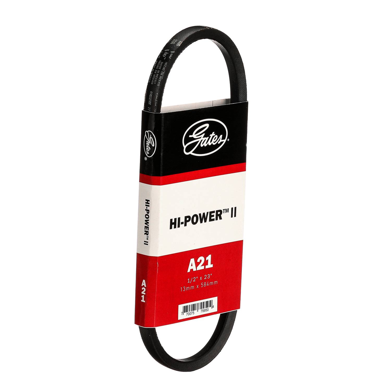 GATES B40 V-Belt - 21/32" Width, 43.1" Outside Length, HI-Power II Banded Belt