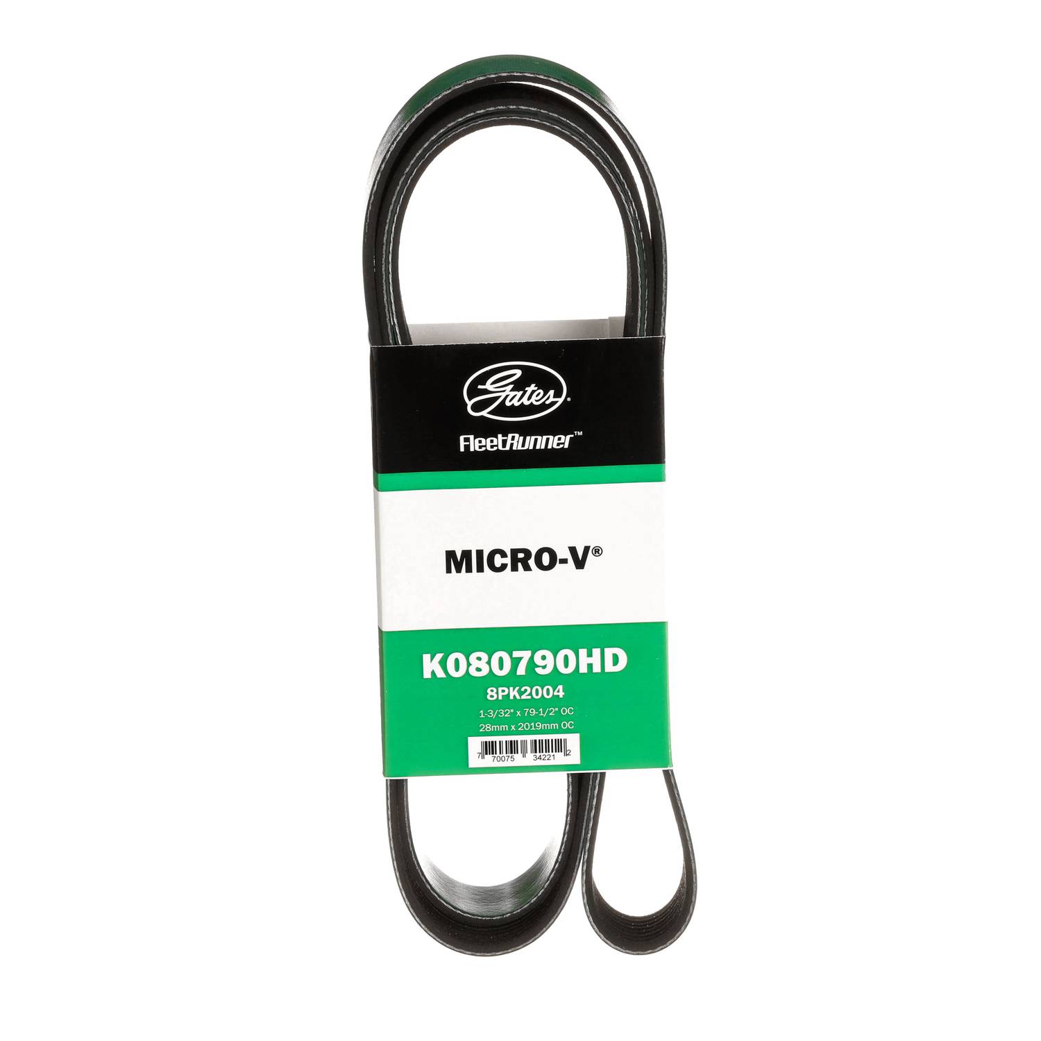 Gates FleetRunner Micro-V Serpentine Belt 8 Rib 79-7/16 Inch