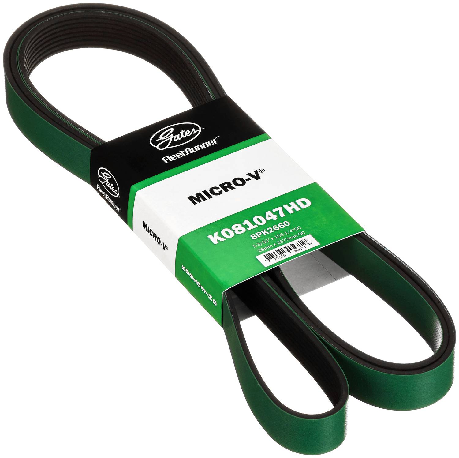 Gates FleetRunner Micro-V Serpentine Belt 8 Rib 105-3/16 Inch