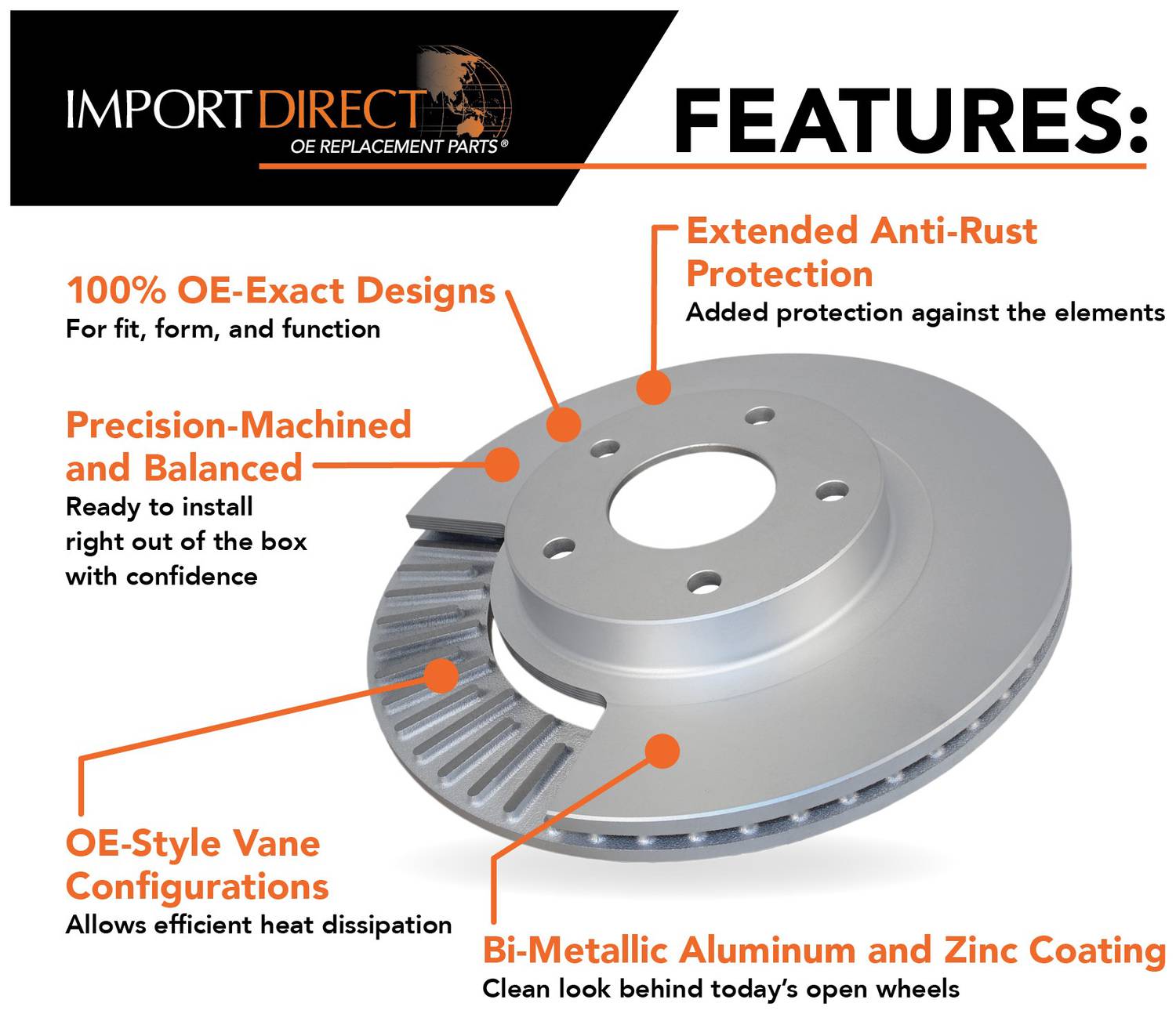Import Direct Front Brake Rotor 921552R | O'Reilly Auto Parts