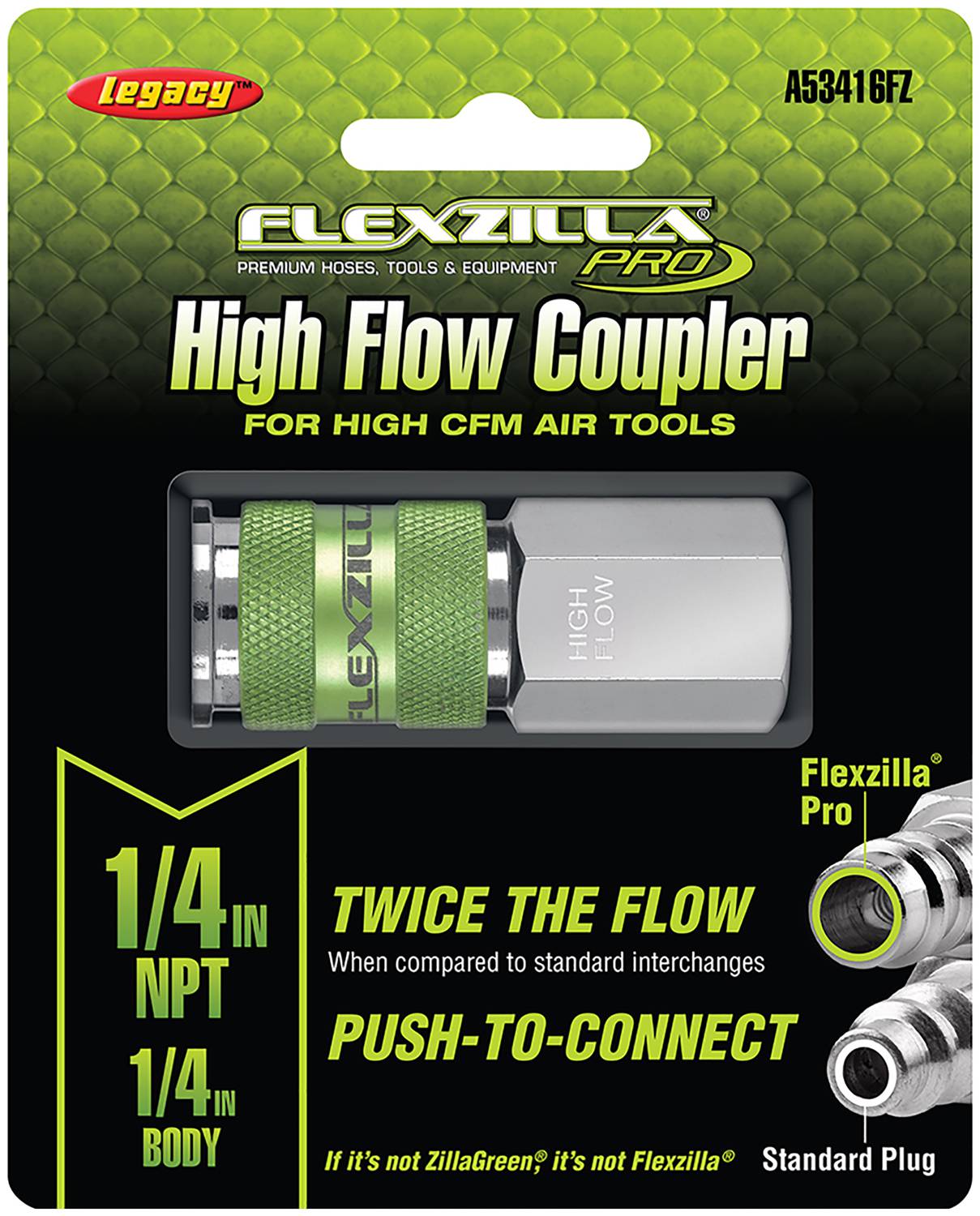 Legacy Manufacturing Flexzilla Pro High Flow Coupler A53416FZ | O