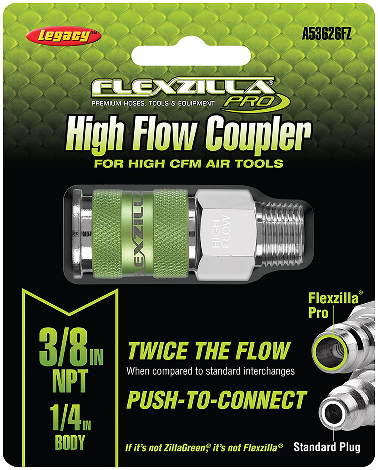 Legacy Manufacturing Flexzilla Pro High Flow Coupler A53626FZ | O