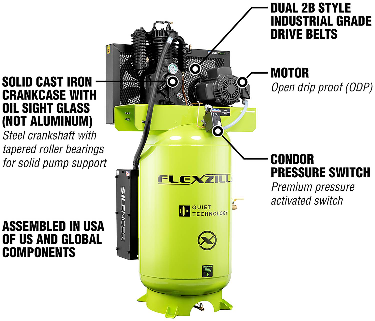 Legacy Manufacturing 5 HP 80 Gallon Air Compressor FS05V080I1 | O