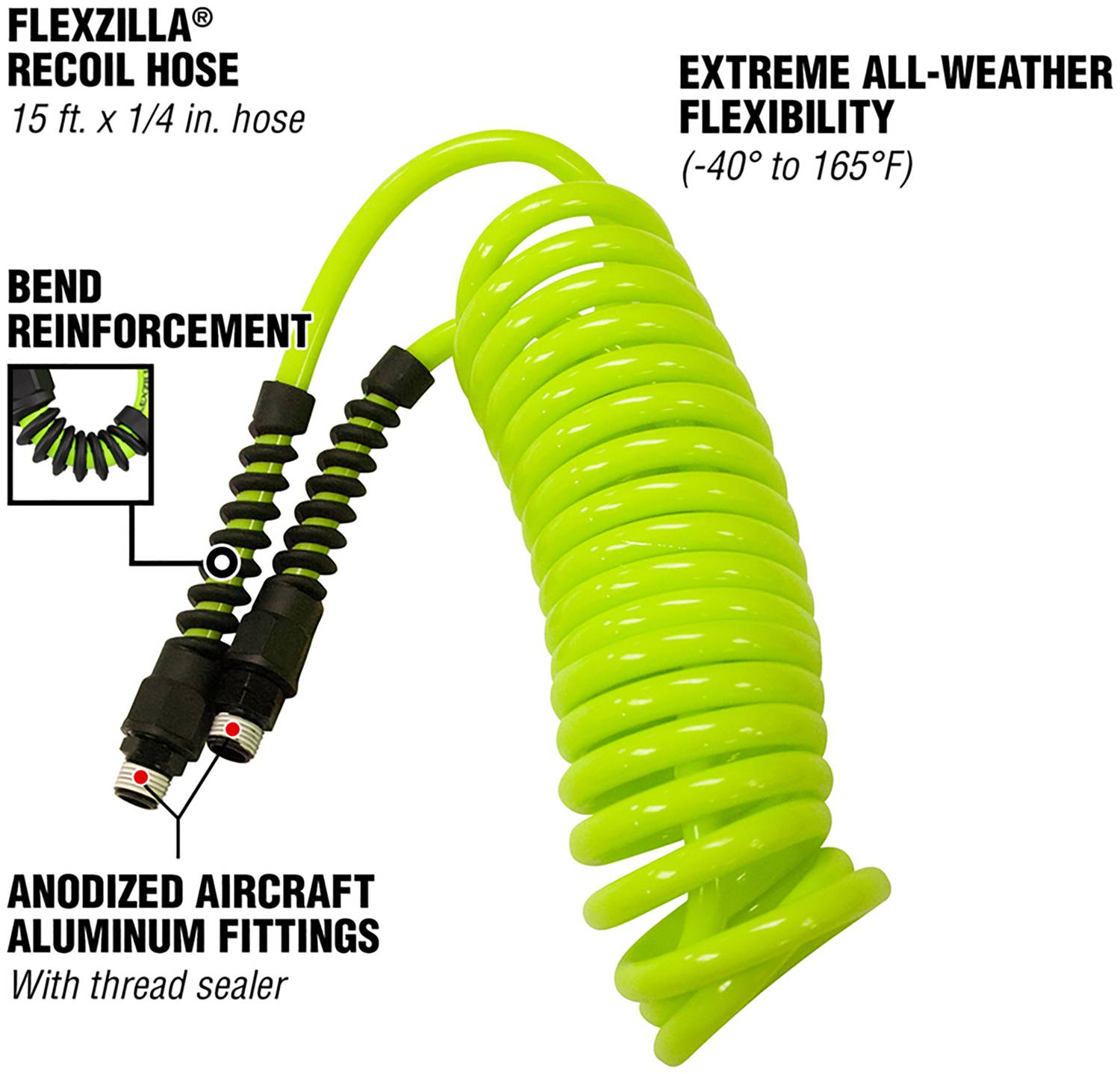 Legacy Manufacturing Flexzilla Polyurethane Recoil Hose LP1415AFZ