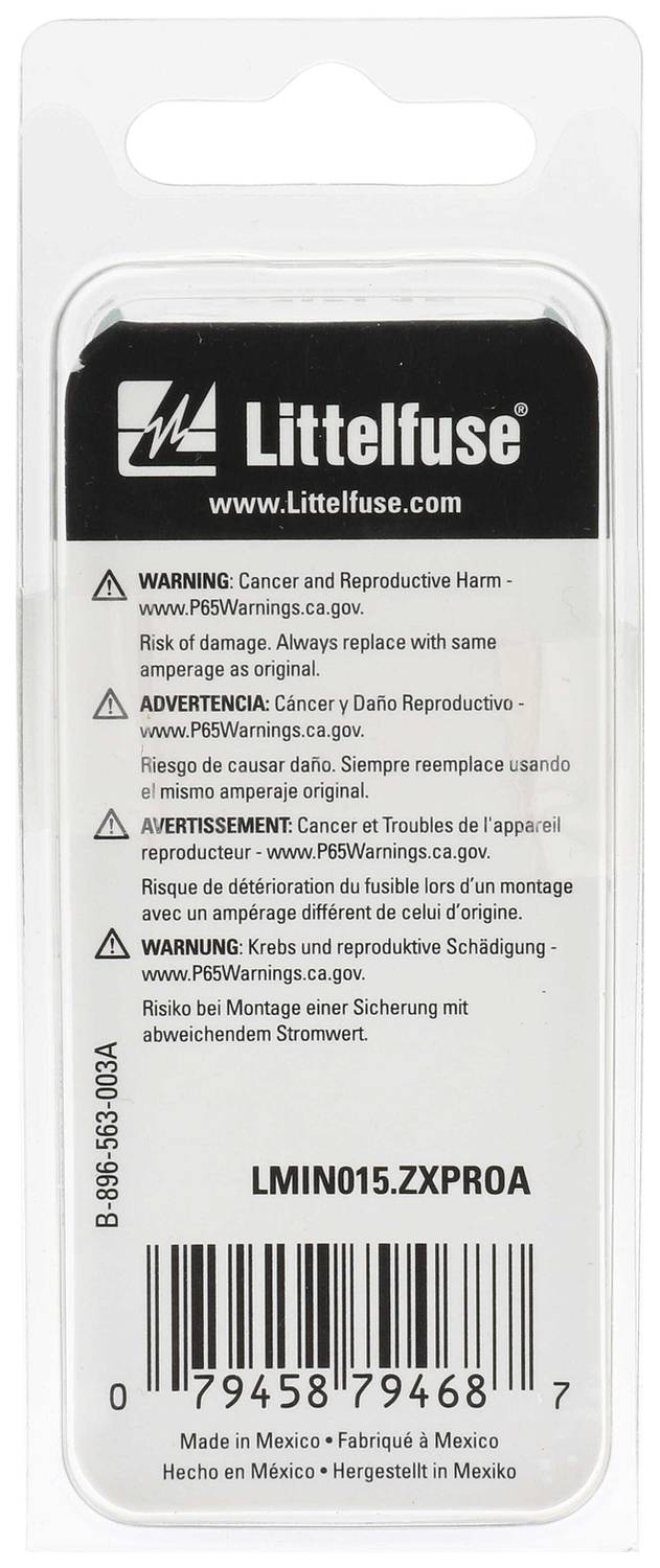 Littelfuse Mini Fuse Pack LMIN015ZXPROA | O'Reilly Auto Parts