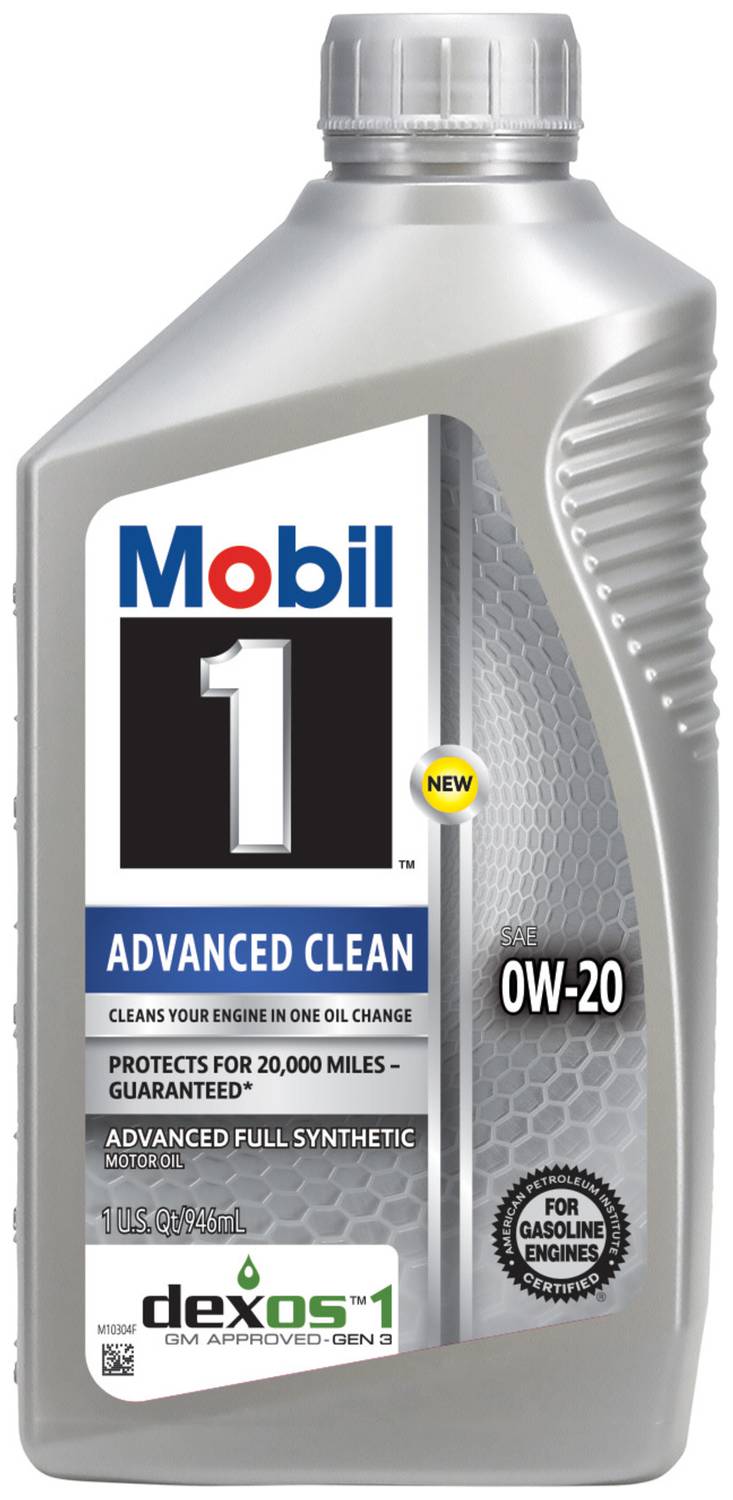 Mobil 1 Advanced Clean Synthetic Motor Oil 0W-20 1 Quart 1020CLN