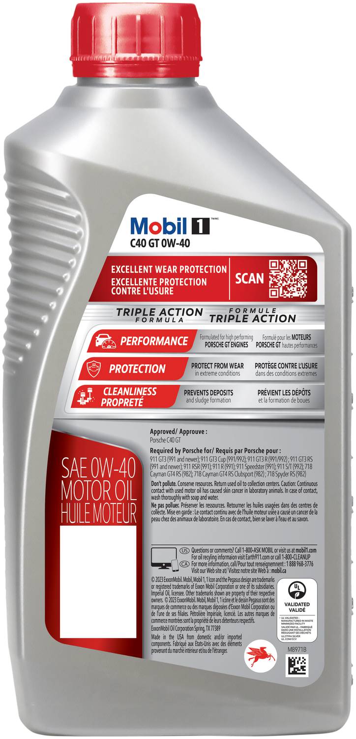 Mobil 1 Motor Oil 0W-40 1040GT | O'Reilly Auto Parts