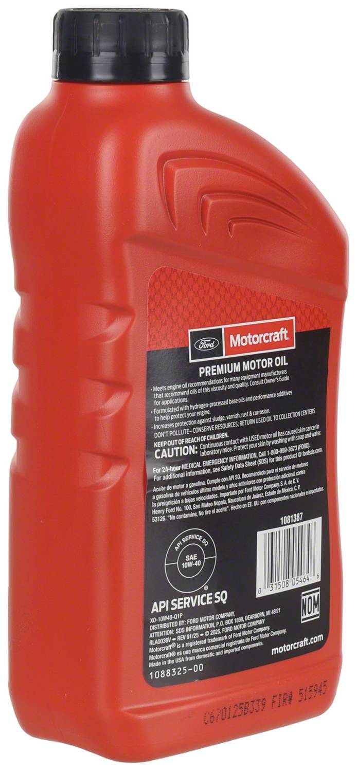 Motorcraft Motor Oil 10W-40 XO10W40Q1P | O'Reilly Auto Parts