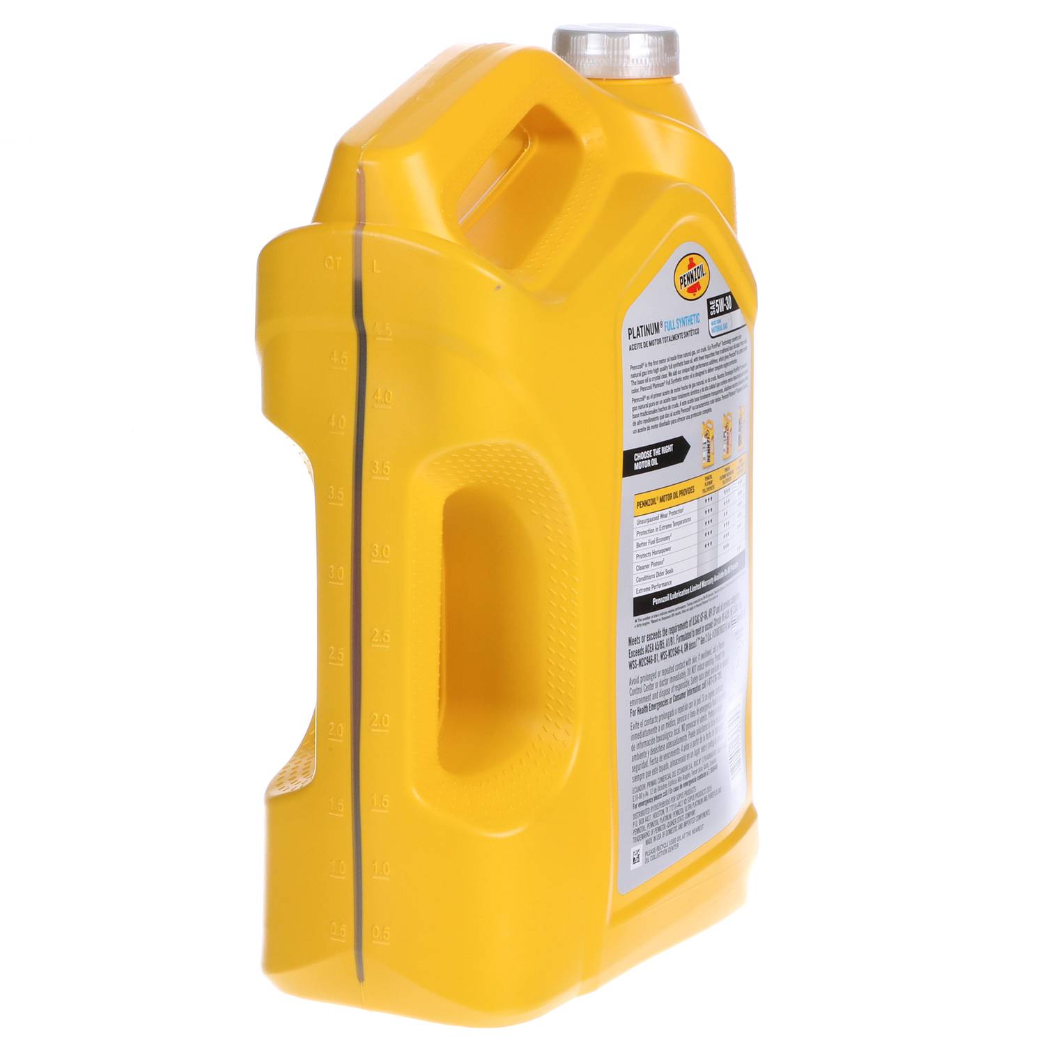 Pennzoil Platinum Full Synthetic Motor Oil 5W-30 5 Quart SYN5305QT 