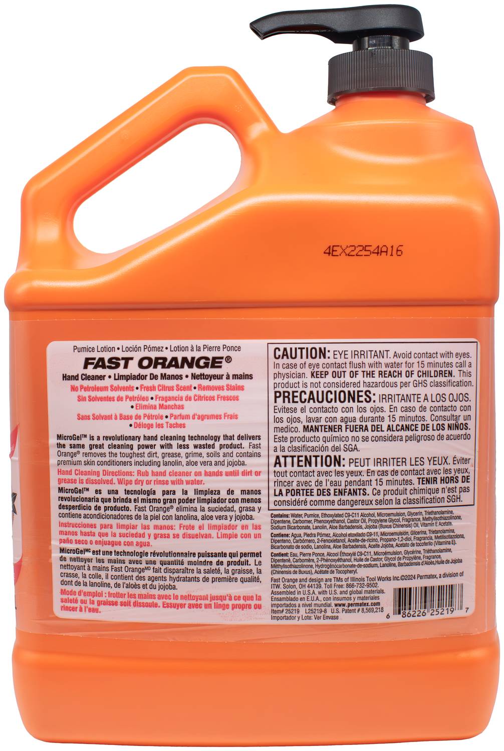 Permatex Fast Orange 1 Gallon Orange Hand Cleaner 25219 | O'Reilly