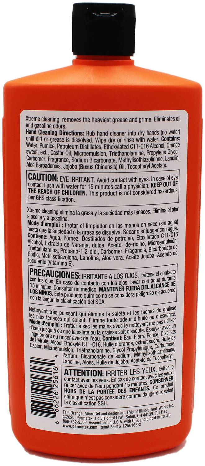 Permatex Fast Orange 15 Ounce Orange Hand Cleaner 25616 | O'Reilly