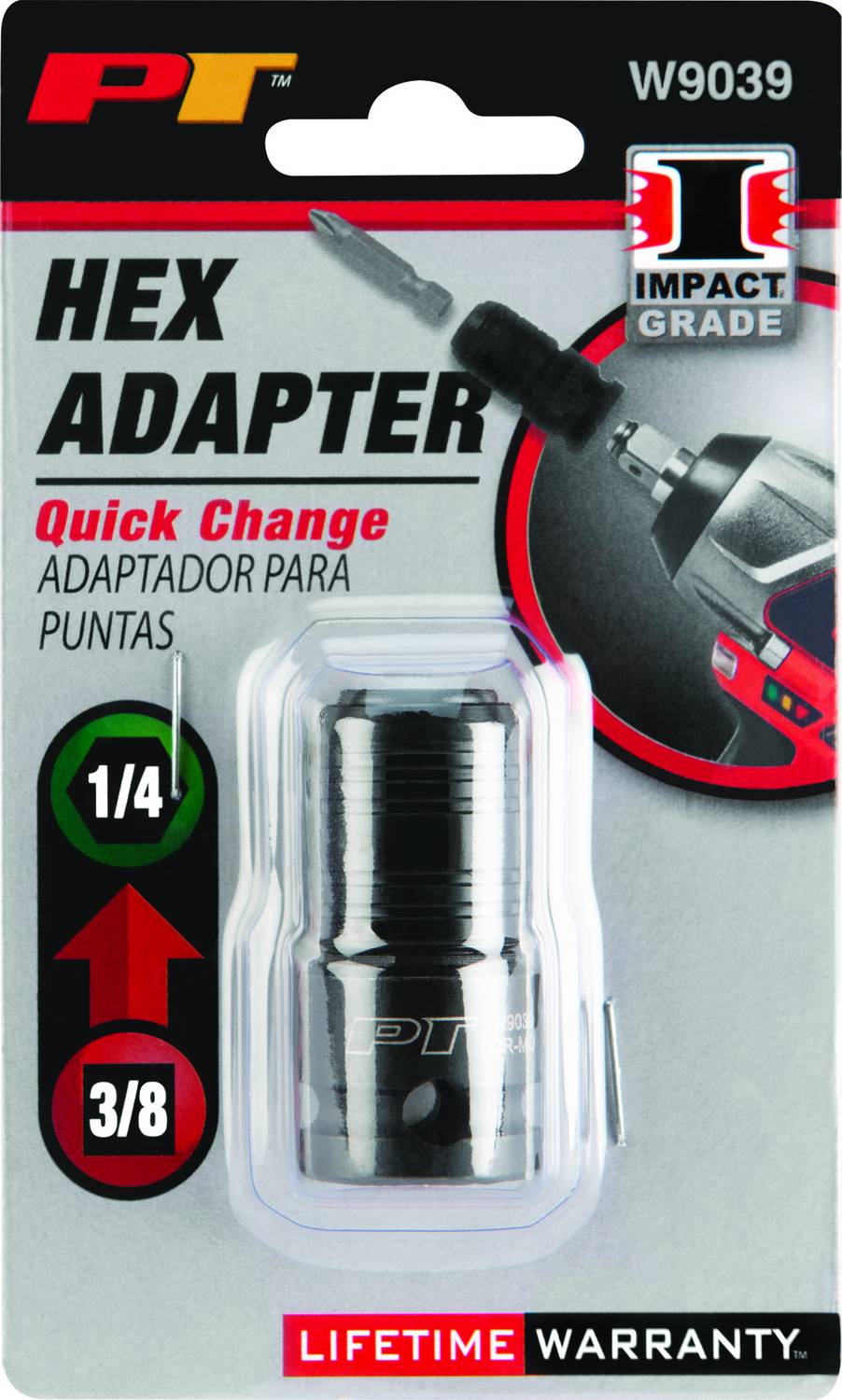 2PCS 3/8 Inch Square Drive To 1/4 Inch Hex Impact Bit Holders Socket Adapter For Impact Wrench - CR-MO Steel