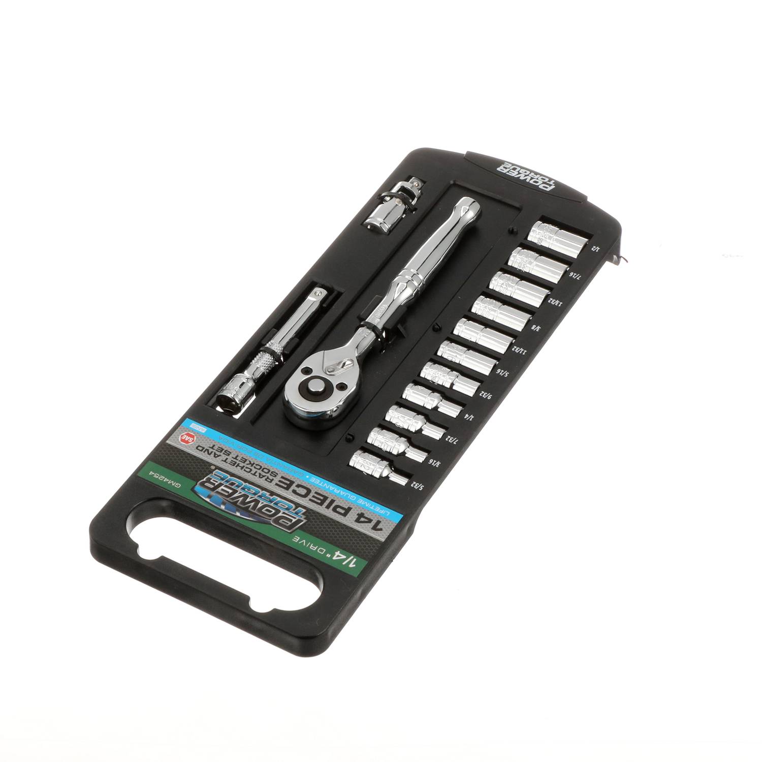 らりあっと Power Torque 14 Piece 1/4 Inch Drive Standard 6 Point SAE Socket
