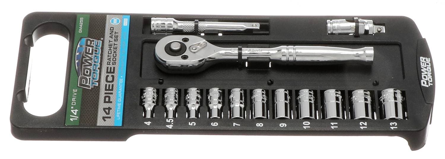 Power Torque 14 Piece 1/4 Inch Drive Standard 6 Point Metric