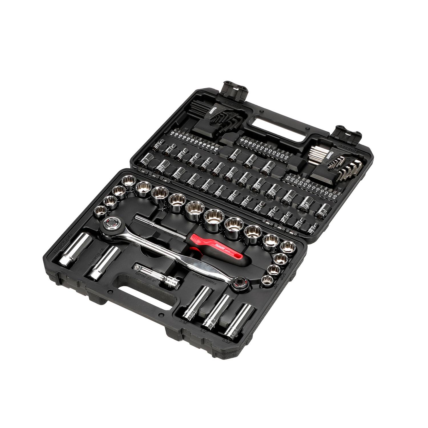 Power Torque 120 Piece 1/4, 3/8, 1/2 Inch Drive 6, 12 Point SAE