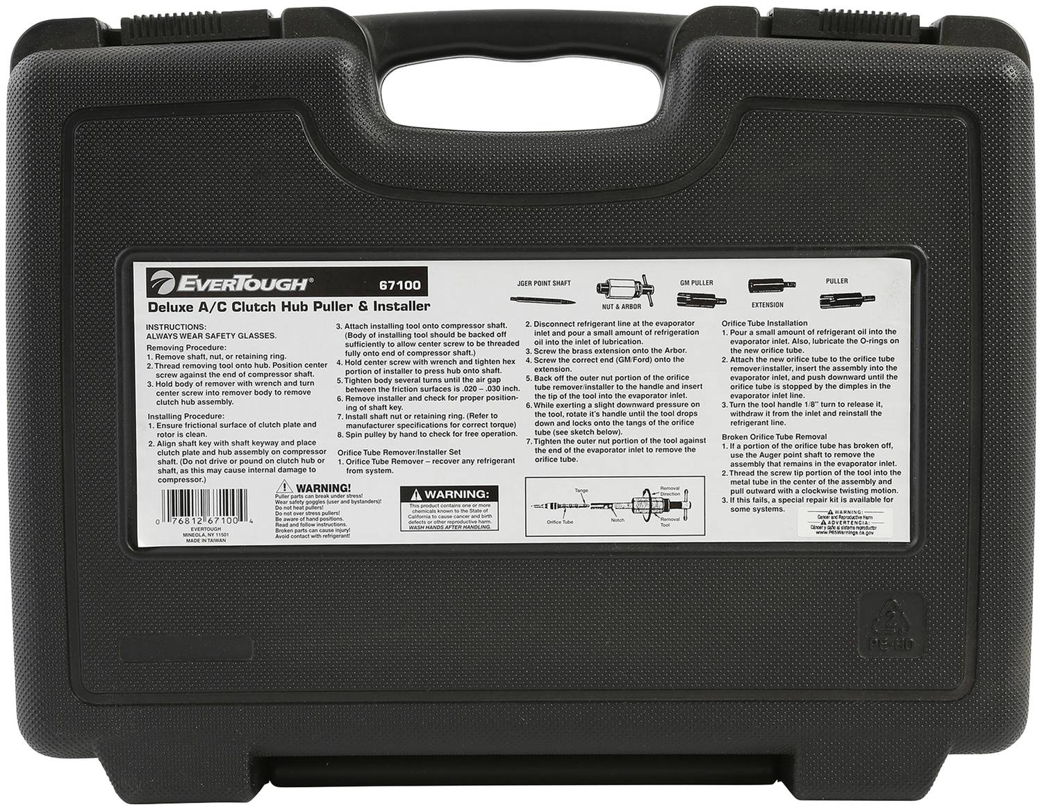 Rental Tools EverTough Air Conditioning Clutch Tool 67100 | O