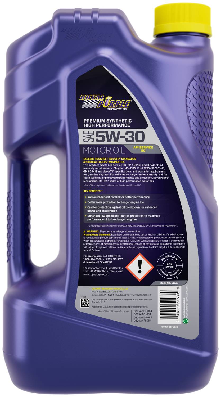 ロイヤルパープル  Purple 5W-30 5QT API SQ Royal Purple Full Synthetic Motor Oil 5W-30 5 Quart 5305QT | O