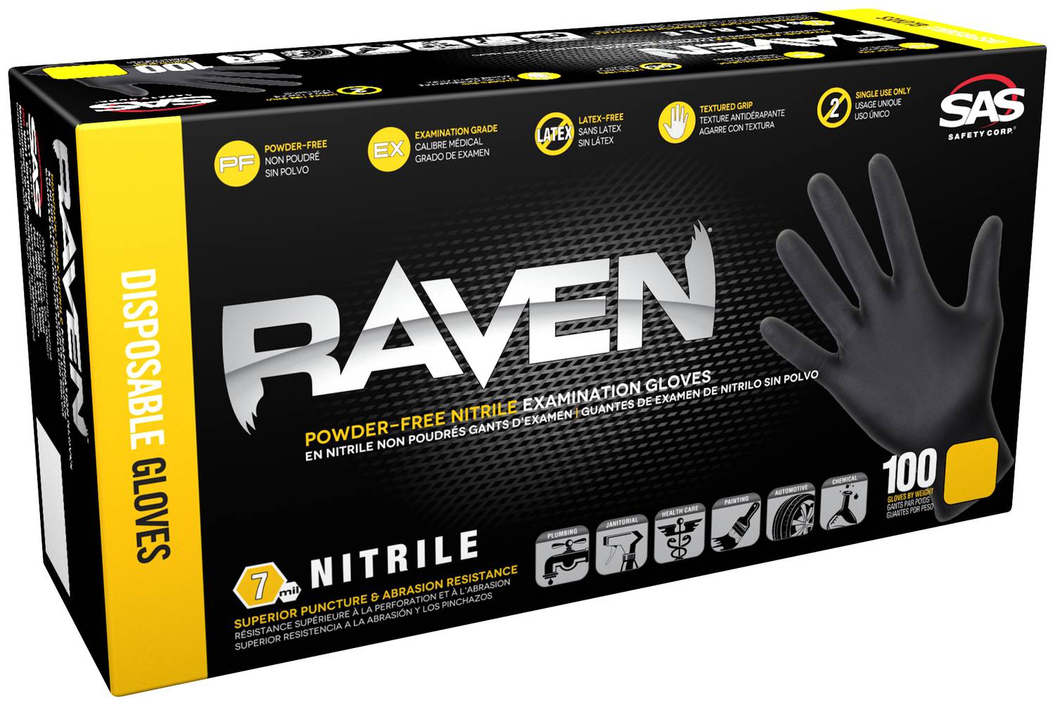 SAS Large Black Nitrile Gloves 66518 | O'Reilly Auto Parts
