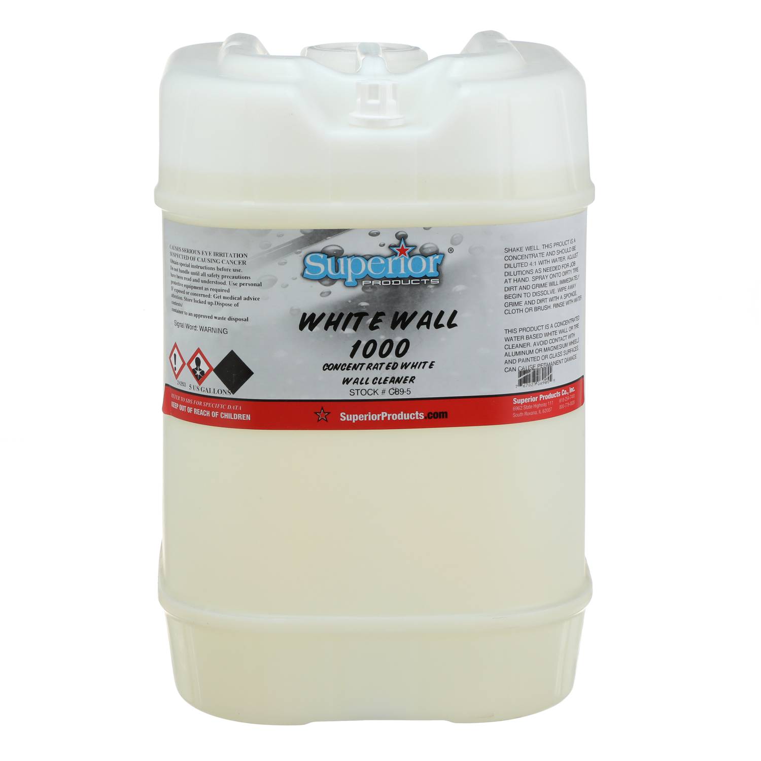 Superior Products 5 Gallon White Wall Tire Cleaner C895 | O'Reilly