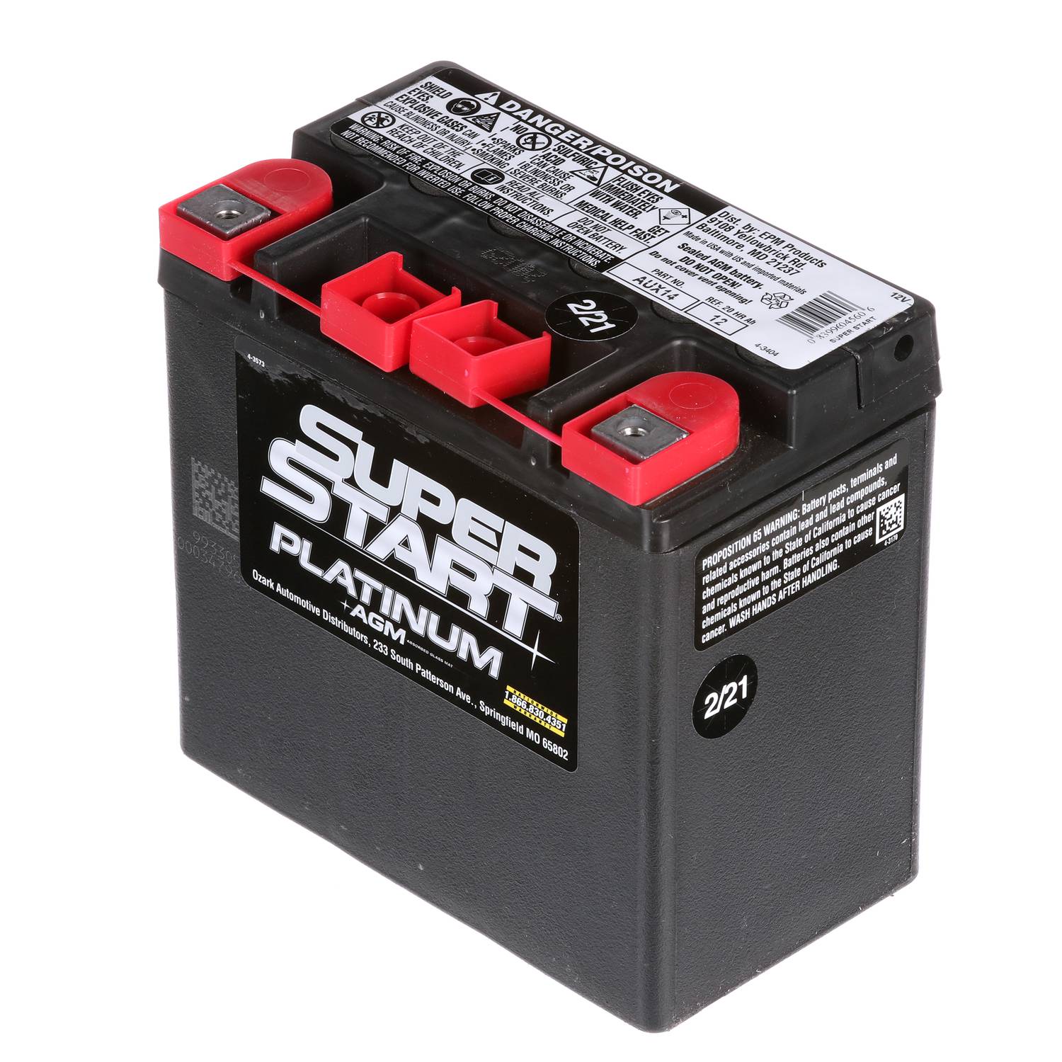 Super Start Platinum AGM Top Post Battery Group Size 400 200 CCA