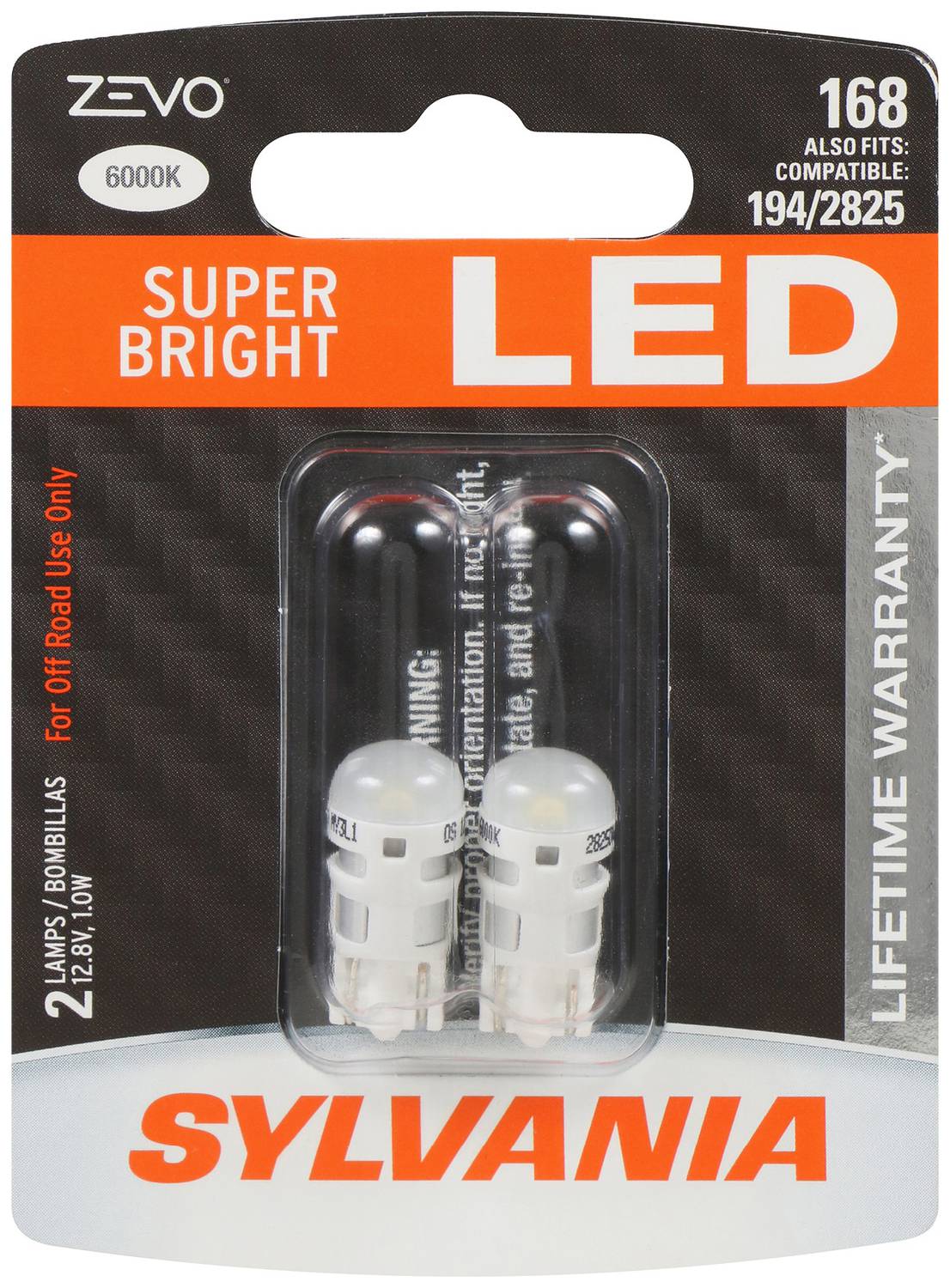 SYLVANIA 168 High Performance White ZEVO LED Mini Bulb (Pack of 2
