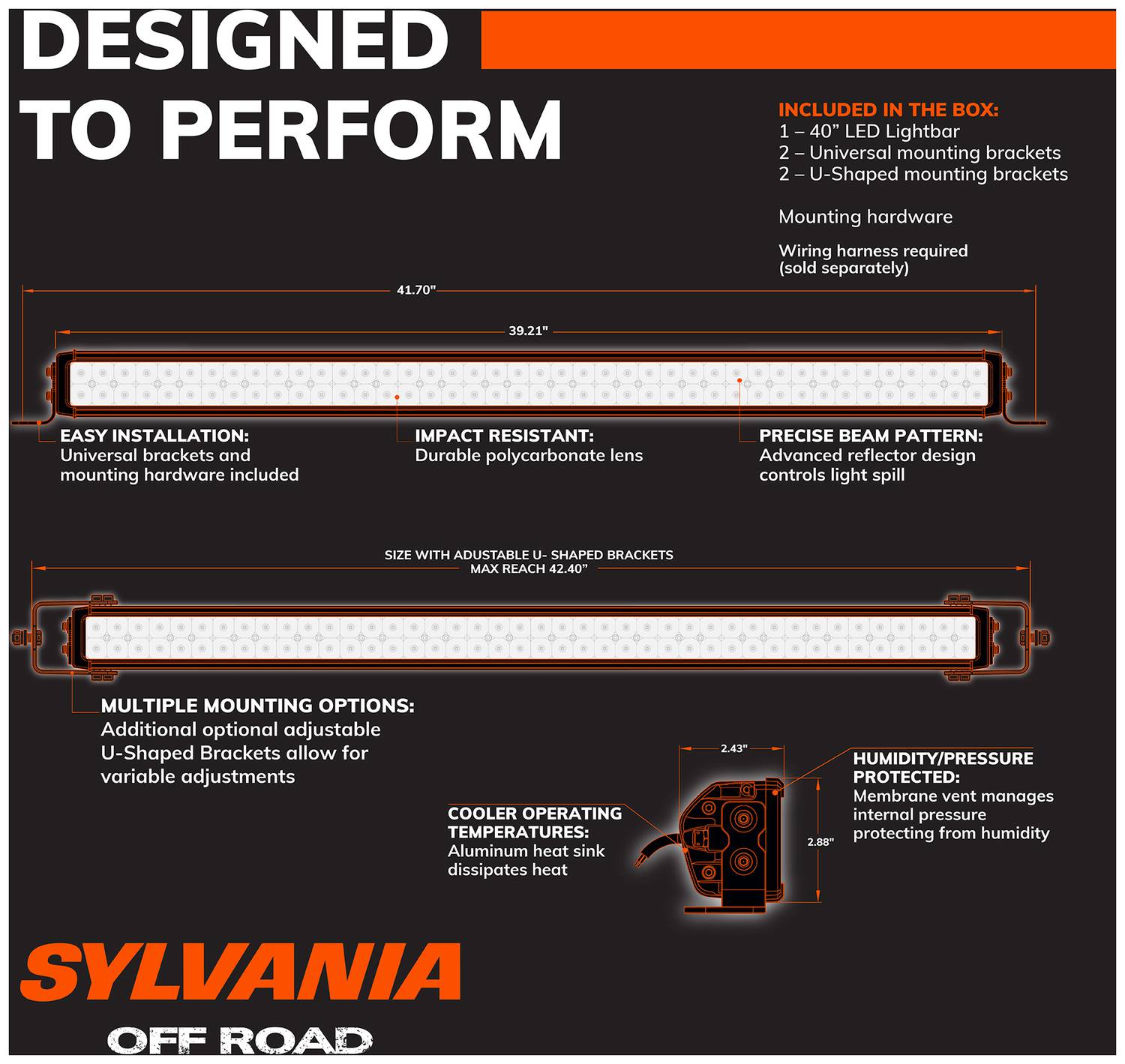 SYLVANIA Ultra 40 Inch LED Light Bar ULBAR40INCB1V2 | O'Reilly
