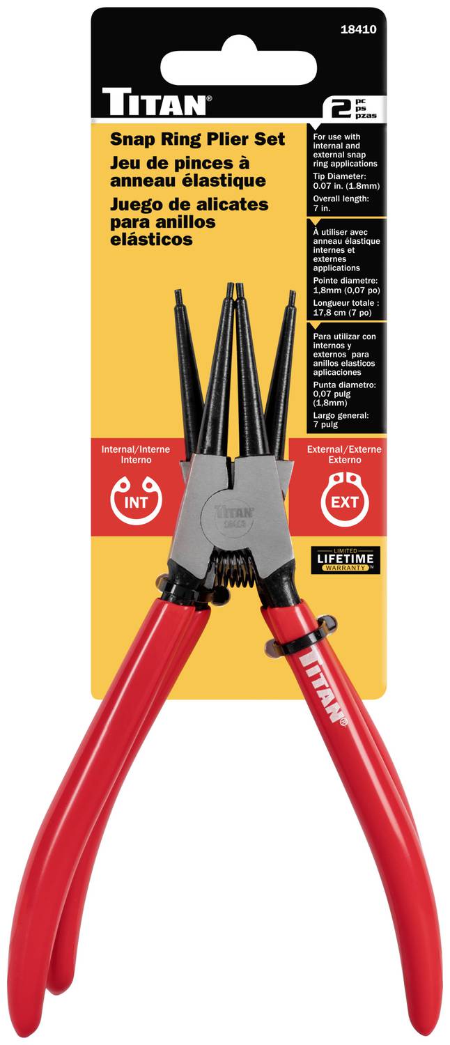 Titan 18402 Snap Ring Plier Set – Professional-Grade, Easy-to-Use Circlip Pliers For Internal & External Rings