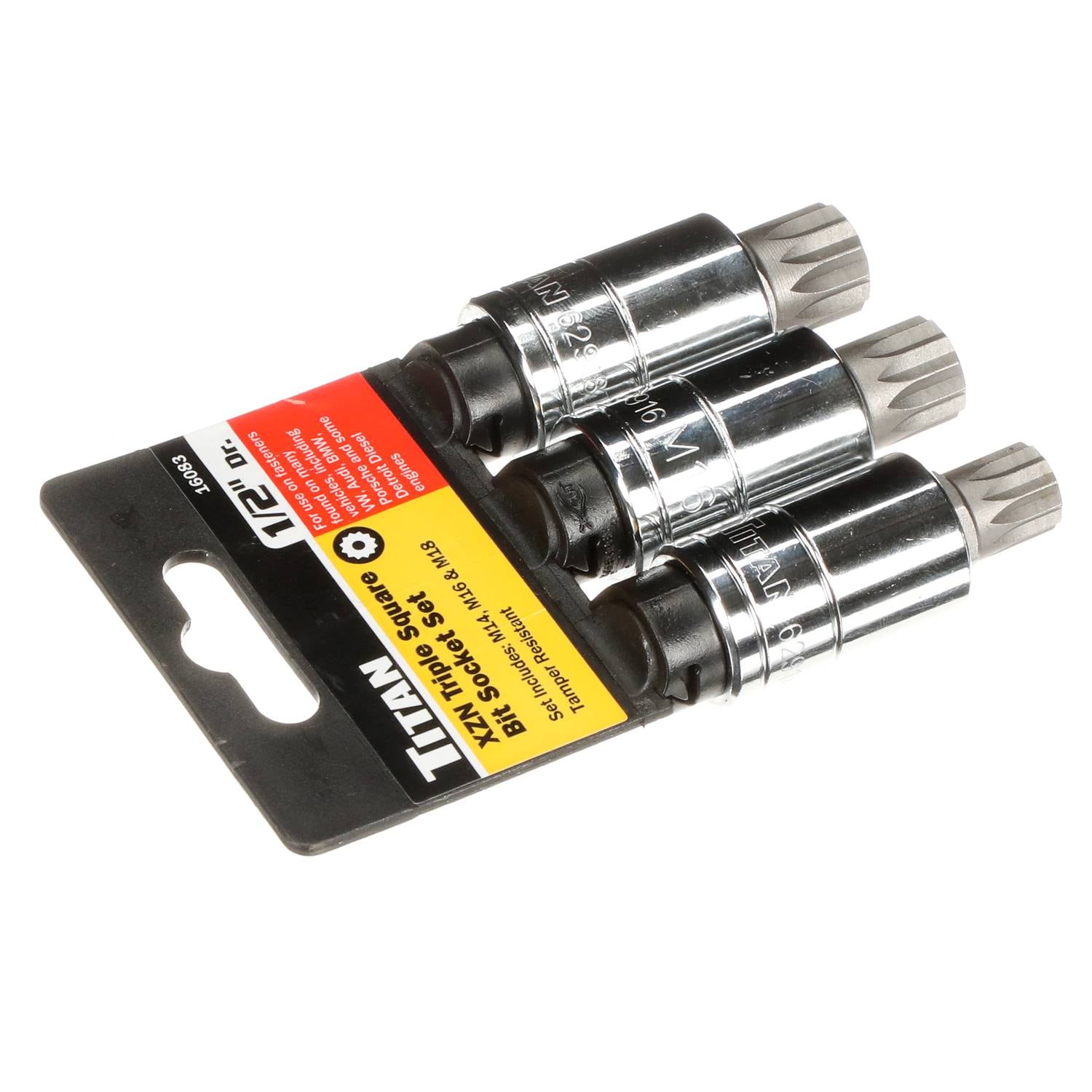 Titan 3 Piece 1/2 Inch Drive Tamper-Resistant Triple Square Metric