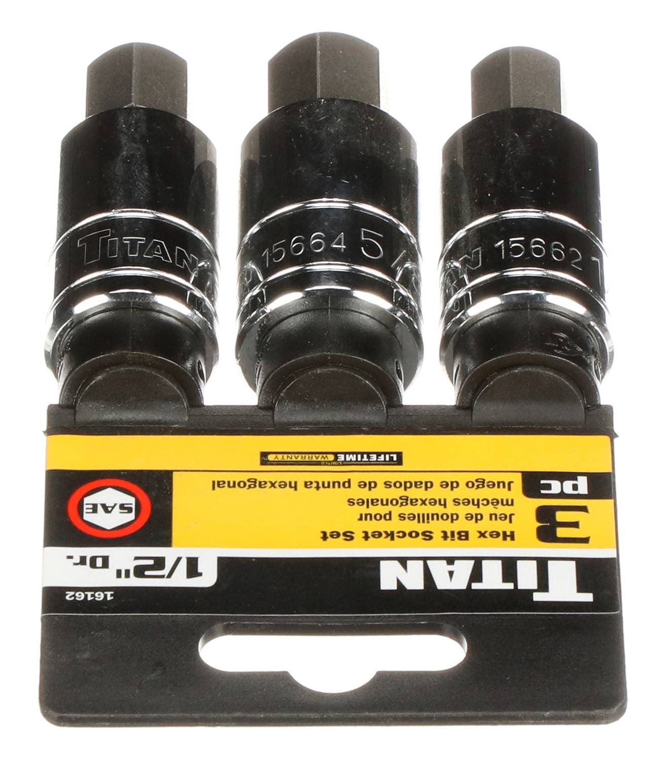 Titan 3 Piece 1/2 Inch Drive Hex SAE Socket Set 16162 | O'Reilly