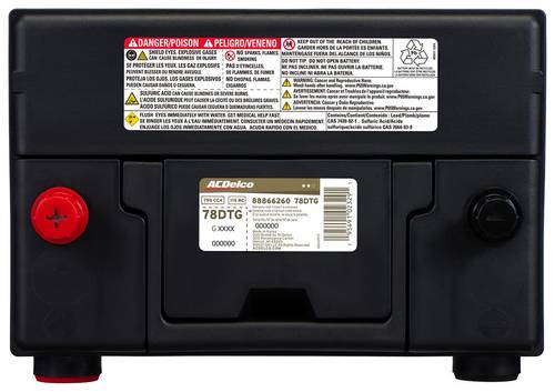 ACDelco Standard Flooded Top Post, Side Post Battery Group Size 78