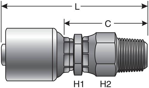 Gates Mega Crimp 1/4 Inch Male Hydraulic Coupling G251050404 | O