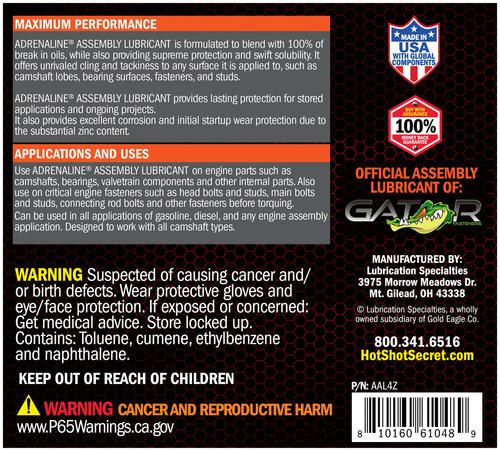 Hot Shot's Secret Lubrication Specialties Assembly Lubricant AAL4Z