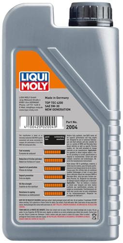LIQUI MOLY Top Tec New Generation 4200 Full Synthetic Motor Oil 5W