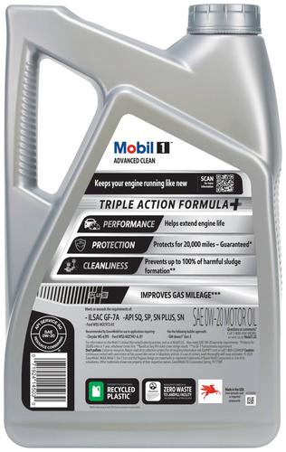 Mobil 1 Advanced Clean Synthetic Motor Oil 0W-20 5 Quart