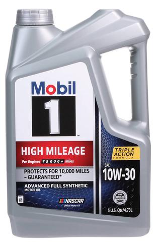 Mobil 1 High Mileage Full Synthetic 10W-30 Motor Oil 5 Quart