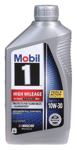 Mobil 1 High Mileage Full Synthetic 10W-30 Motor Oil 1 Quart