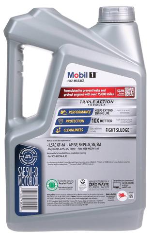 Mobil 1 High Mileage Full Synthetic 5W-30 Motor Oil 5 Quart