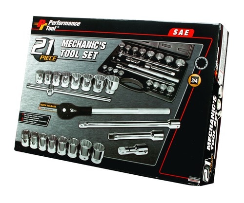 Performance 21 Piece 3/4 Inch Drive 12 Point SAE Socket Set W34904